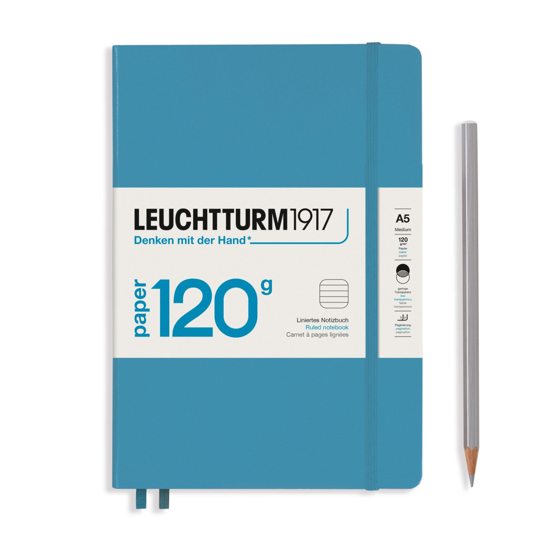 Leuchtturm 1917 Notebook A5 Edition 120g Nordic Blue Ruled Hard Cover
