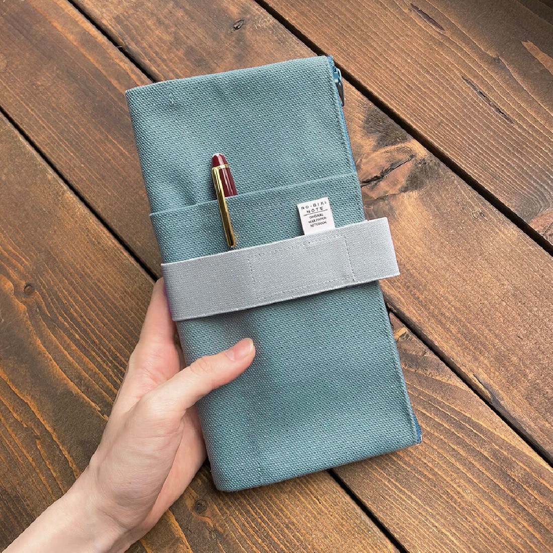 Yamamoto Canvas Cover 22X11,5 cm for Ro-Biki notes vintage blue