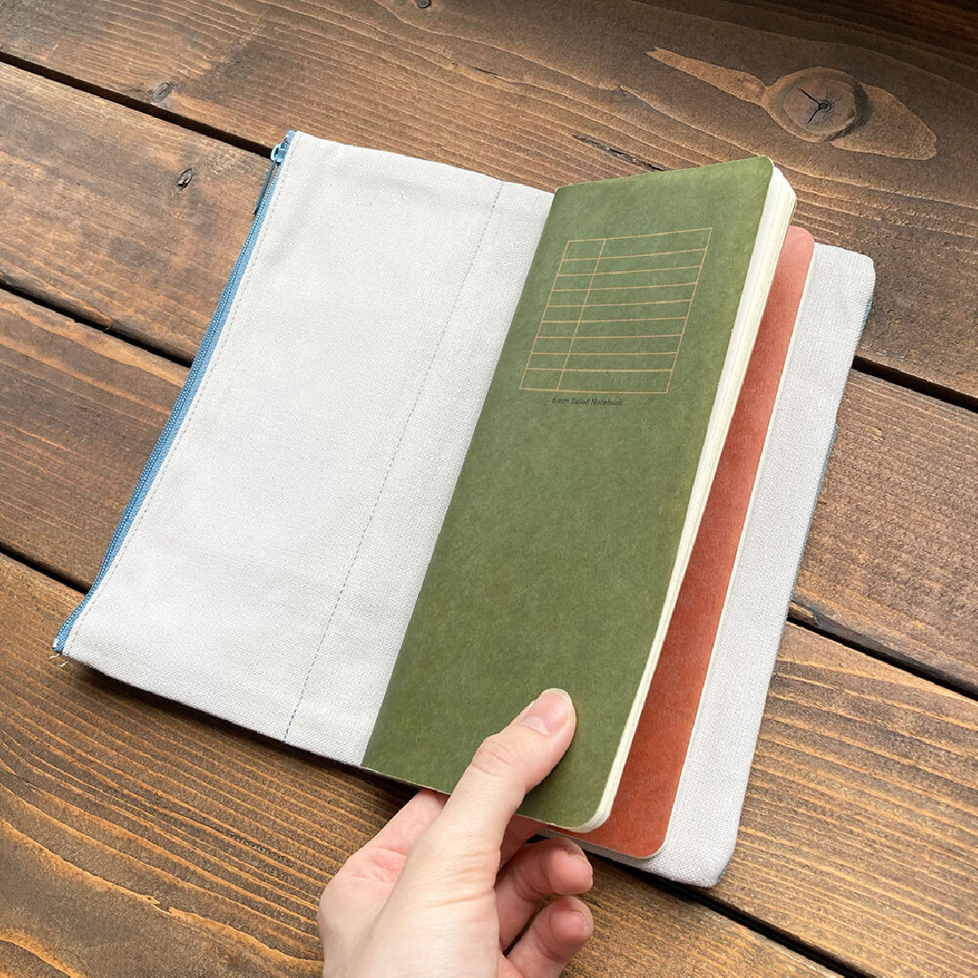 Yamamoto Canvas Cover 22X11,5 cm for Ro-Biki notes vintage blue