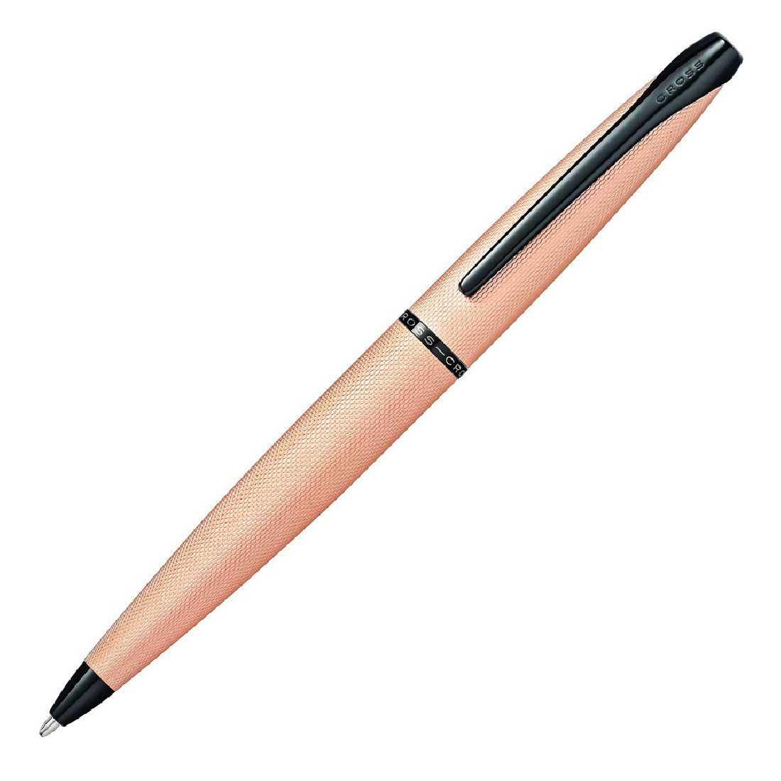 Cross ATX Brushed Rose Gold Ballpoint Pen With Polished Black PVD appointments 882-42