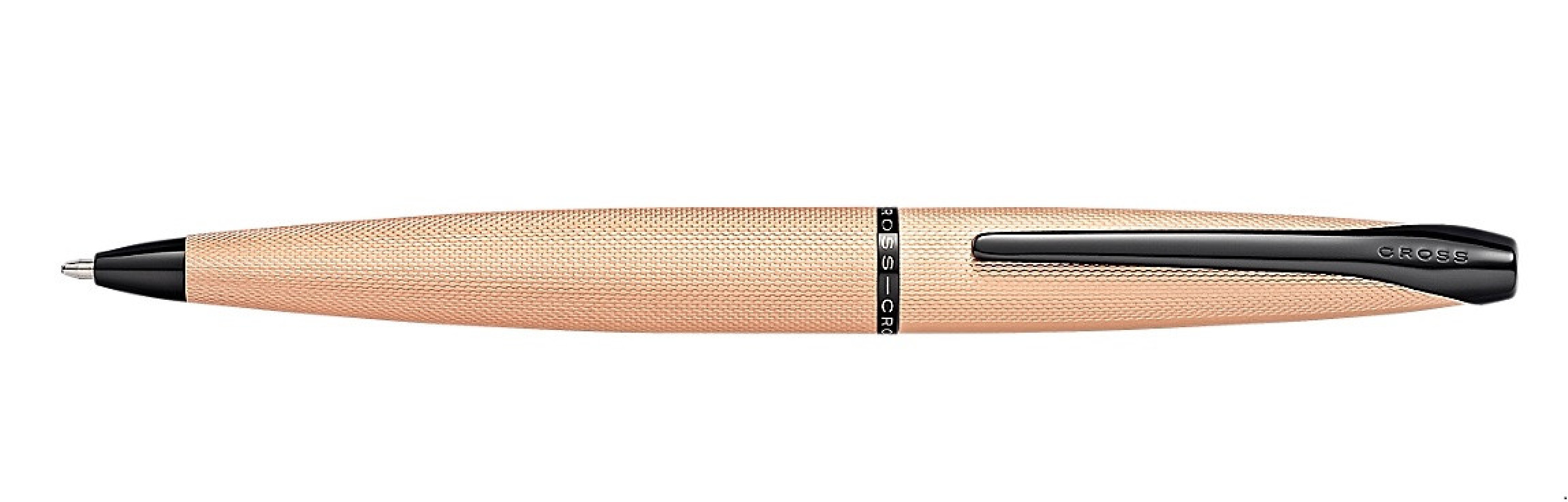 Cross ATX Brushed Rose Gold Ballpoint Pen With Polished Black PVD appointments 882-42