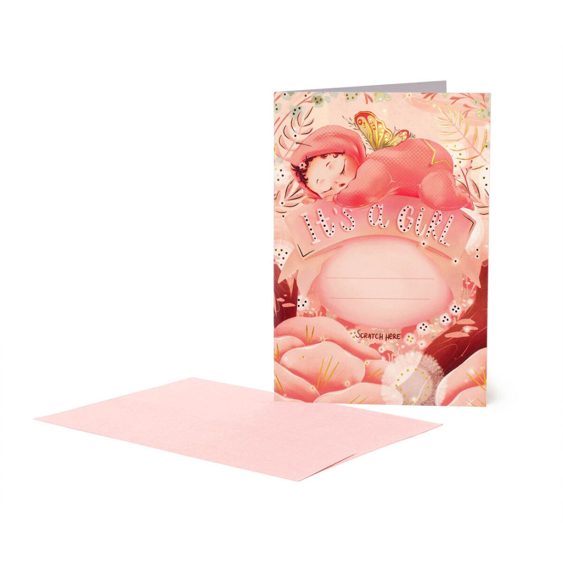 Greeting Card Scrach to reveal Its a girl Legami