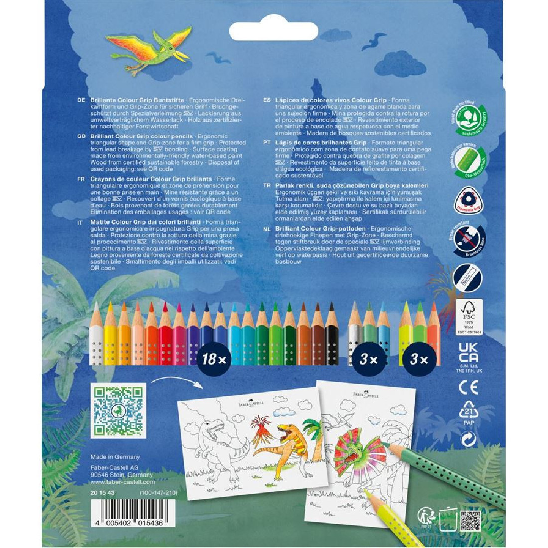 Faber Castell Colour pencils Grip CP dinosaur 24pcs  201546
