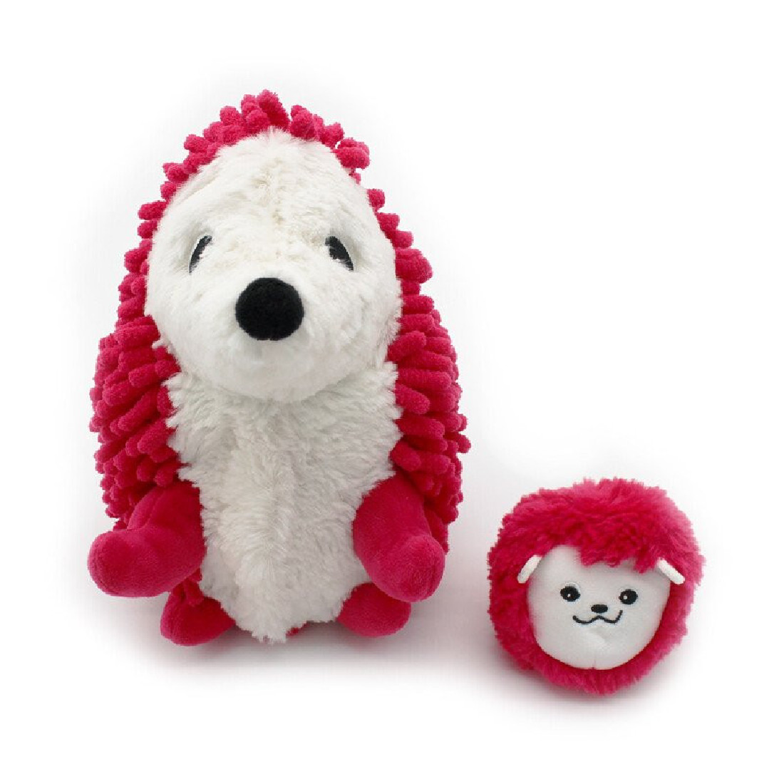 Plush Piktou the hedgehog mother and her baby Beetroot Les Ptipotos 74501 Les Deglingos