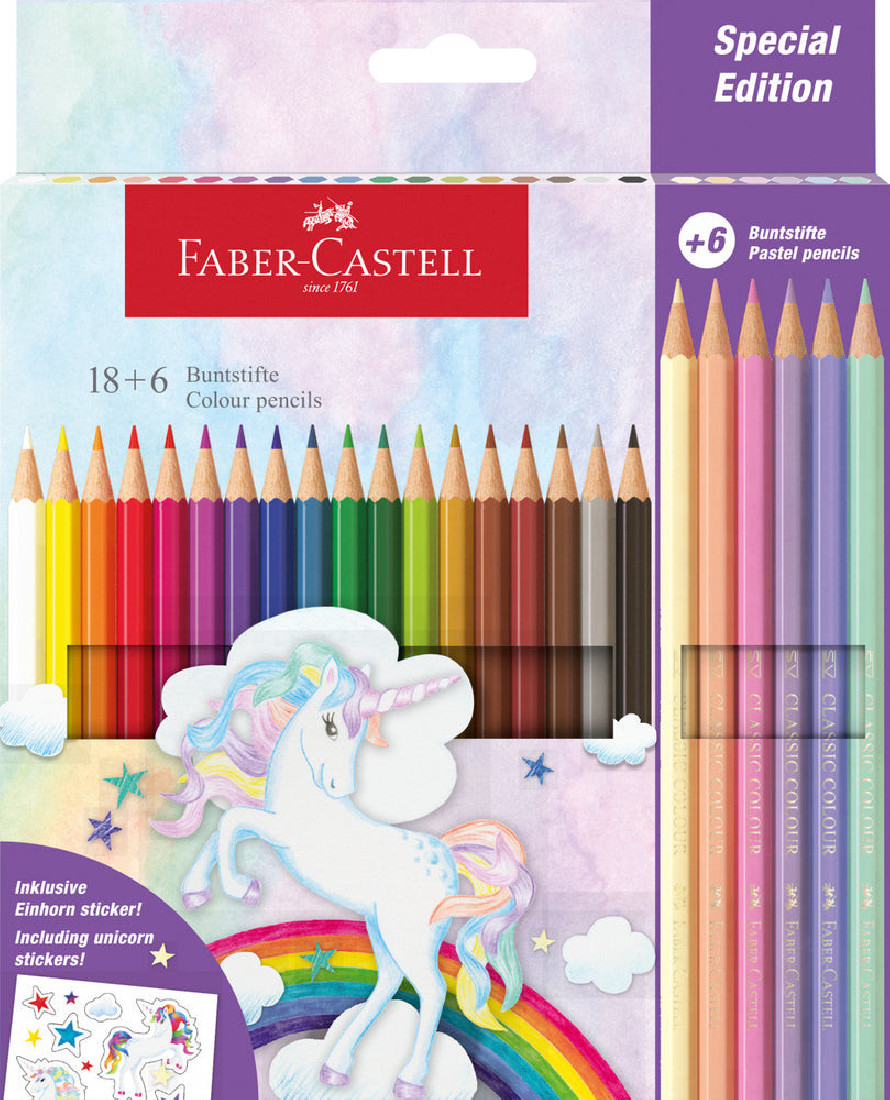 Faber Castell Unicorn Special Edition Classic Colour Pencil 18 plus 6 pcs 111221