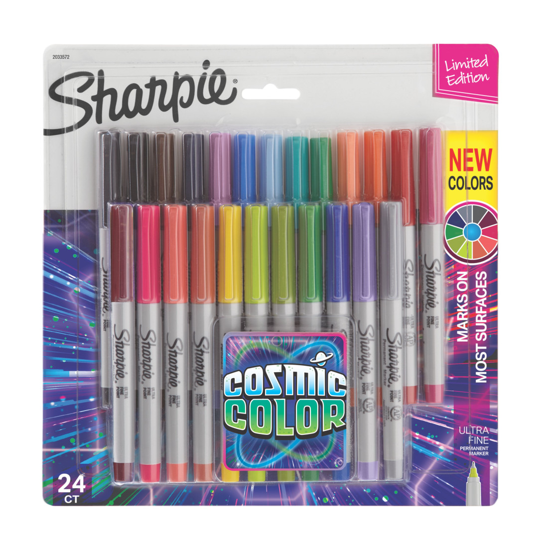 Sharpie Permanent Markers, Cosmic Color,  24 pcs Fine Point 2033672