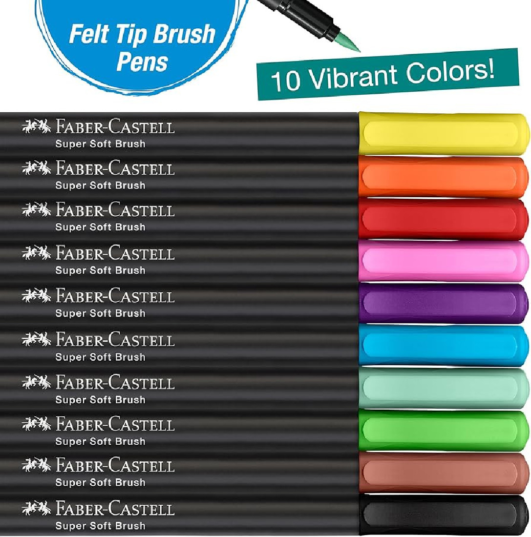 Faber Castell Black Edition Brush Pen,  Box of 10, 116451