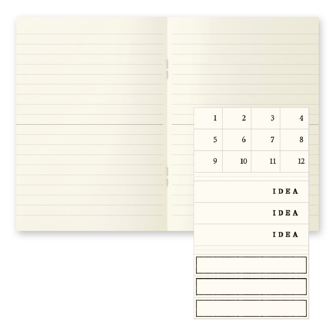 Midori MD Notebook Light A6 148x105mm, Lined, 3pcs pack, Label stickers, Saddle Stitched, 48 pages each, 15298006