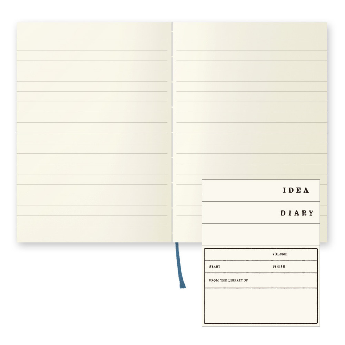 Midori MD Notebook A6, 148x105 mm, 176 pages,  glassine paper cover, Lined, Bookmark string, Label stickers, Thread-stitched book-binding (15288006) Midori