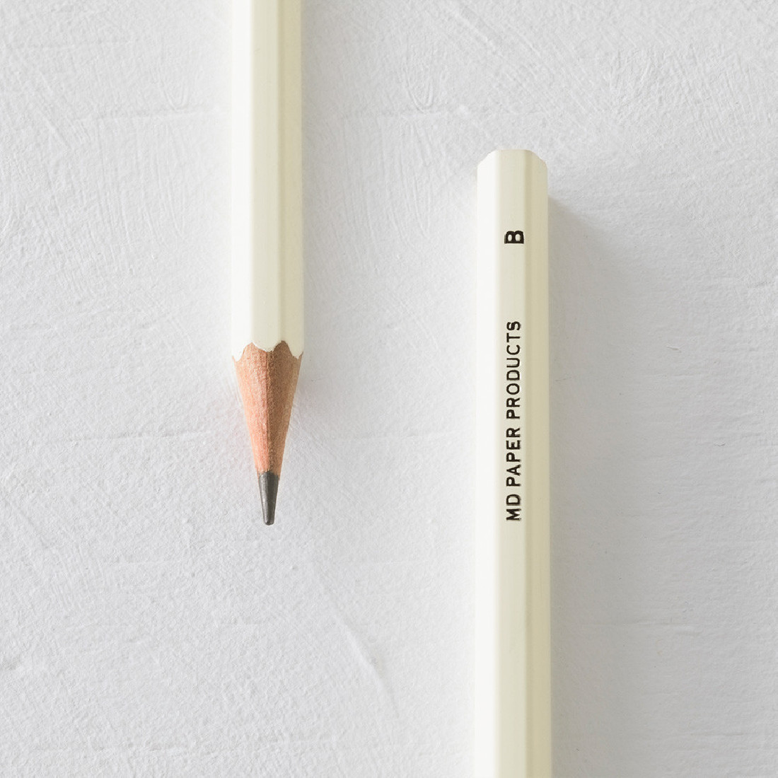Midori MD pencils 6 pieces, B, white, 35322006