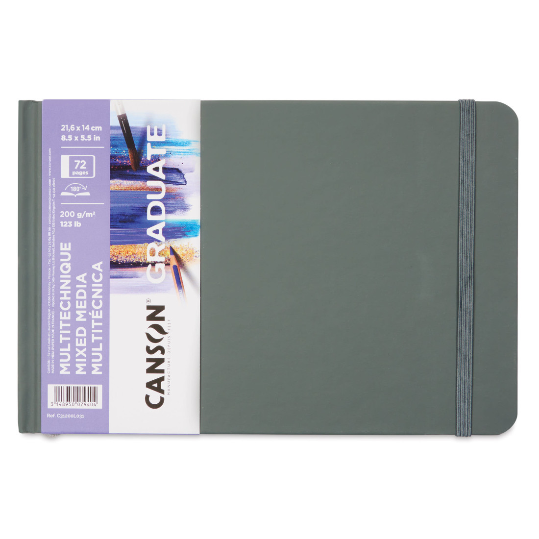 Graduate Mixed Media Book - White, 14χ21 200gr 72 Sheets Canson