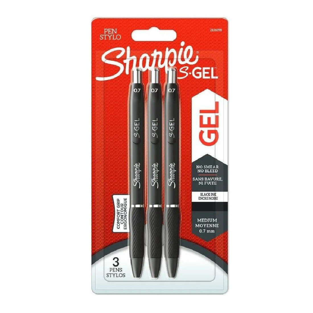 Sharpie S. GEL Black 0,7 gel pen blister of 3