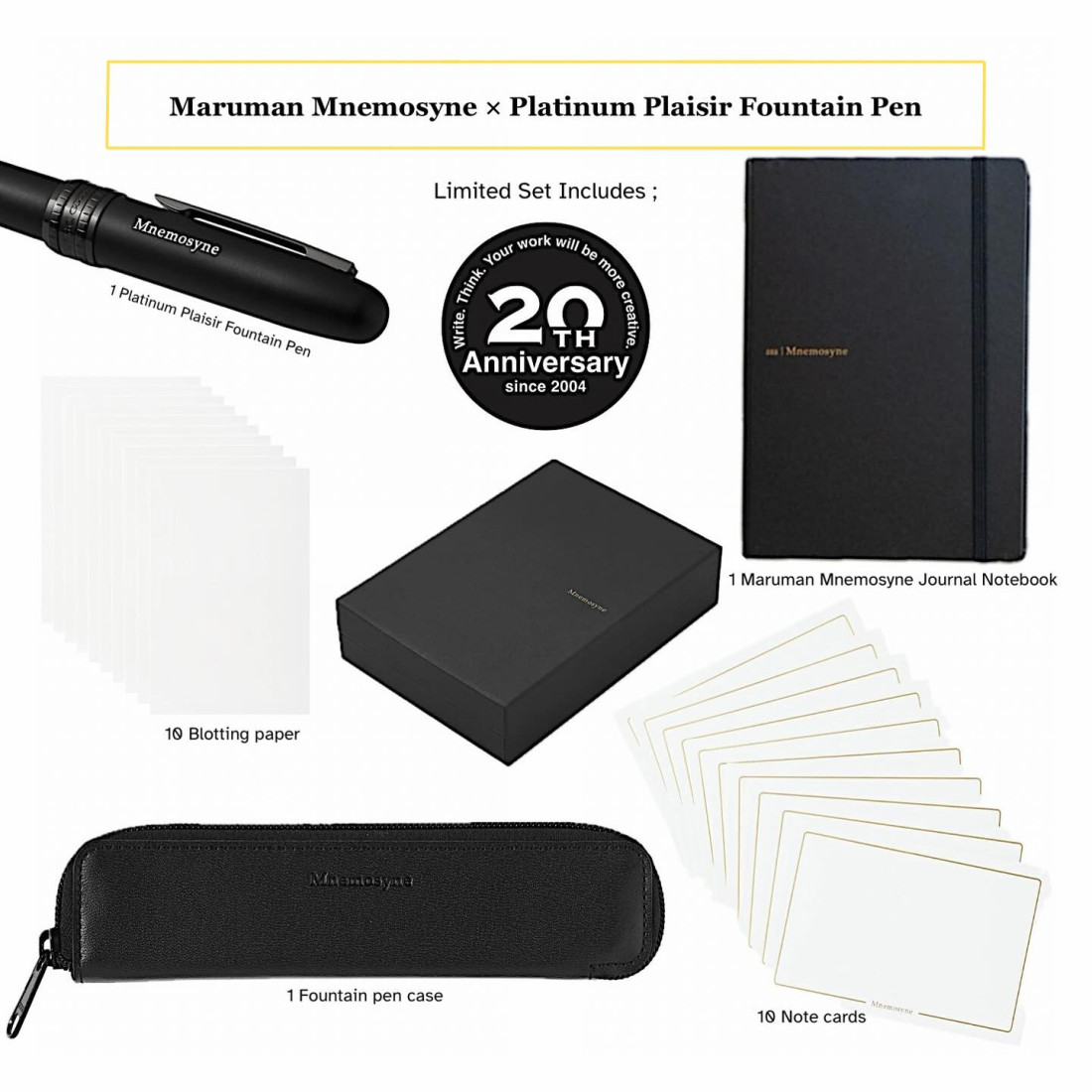 Mnemosyne Journal A5 and Fountain Pen Platinum Plaisir Set
