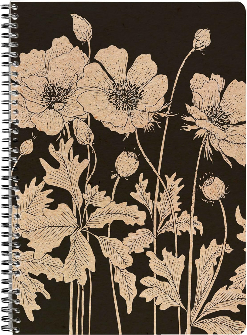 Clairefontaine Rhodia 116040C - A Nature Pattern Spiral Notebook - A4 21x29.7 cm 148 Lined Pages with Margin 90g Ivory Paper - Le Cerisier Blanc Collection