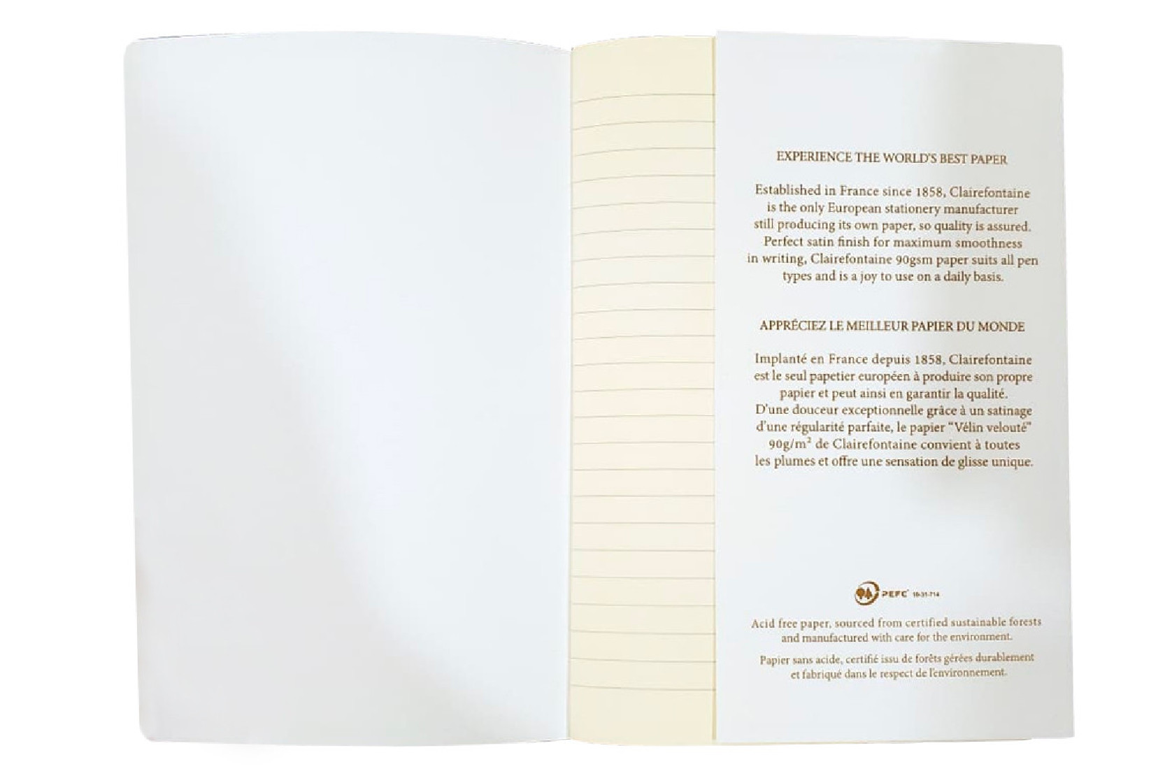 Clairefontaine Rhodia 104536C  Flying Spirit thread-stitched notebook 96 ivory pages 14.8x21 cm 90g lined, laminated white card cover