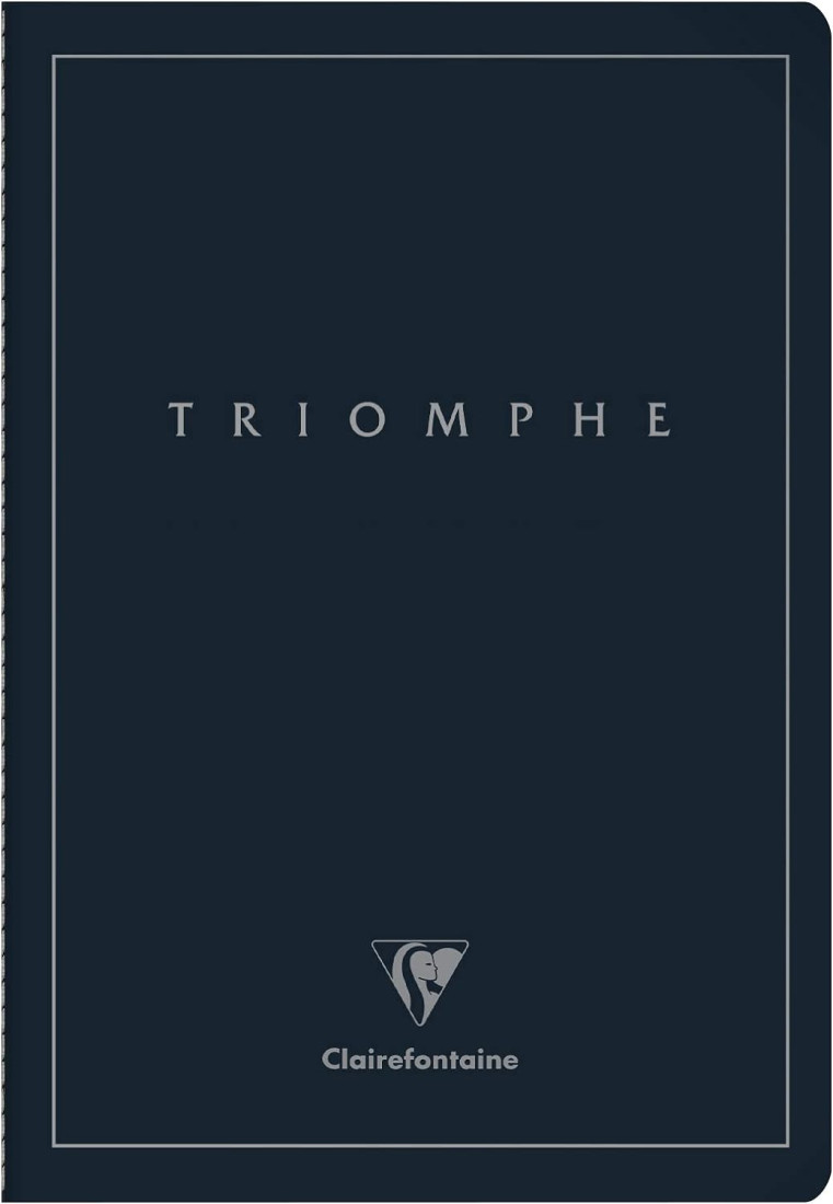 Clairefontaine Rhodia 37170C Triomphe PLATINUM Collection A Deep Blue Stitched Notebook - A4 21x29.7 cm - 96 Plain Pages - 90 g Ivory Paper - Matte Lamination Card Cover with Silver Marking