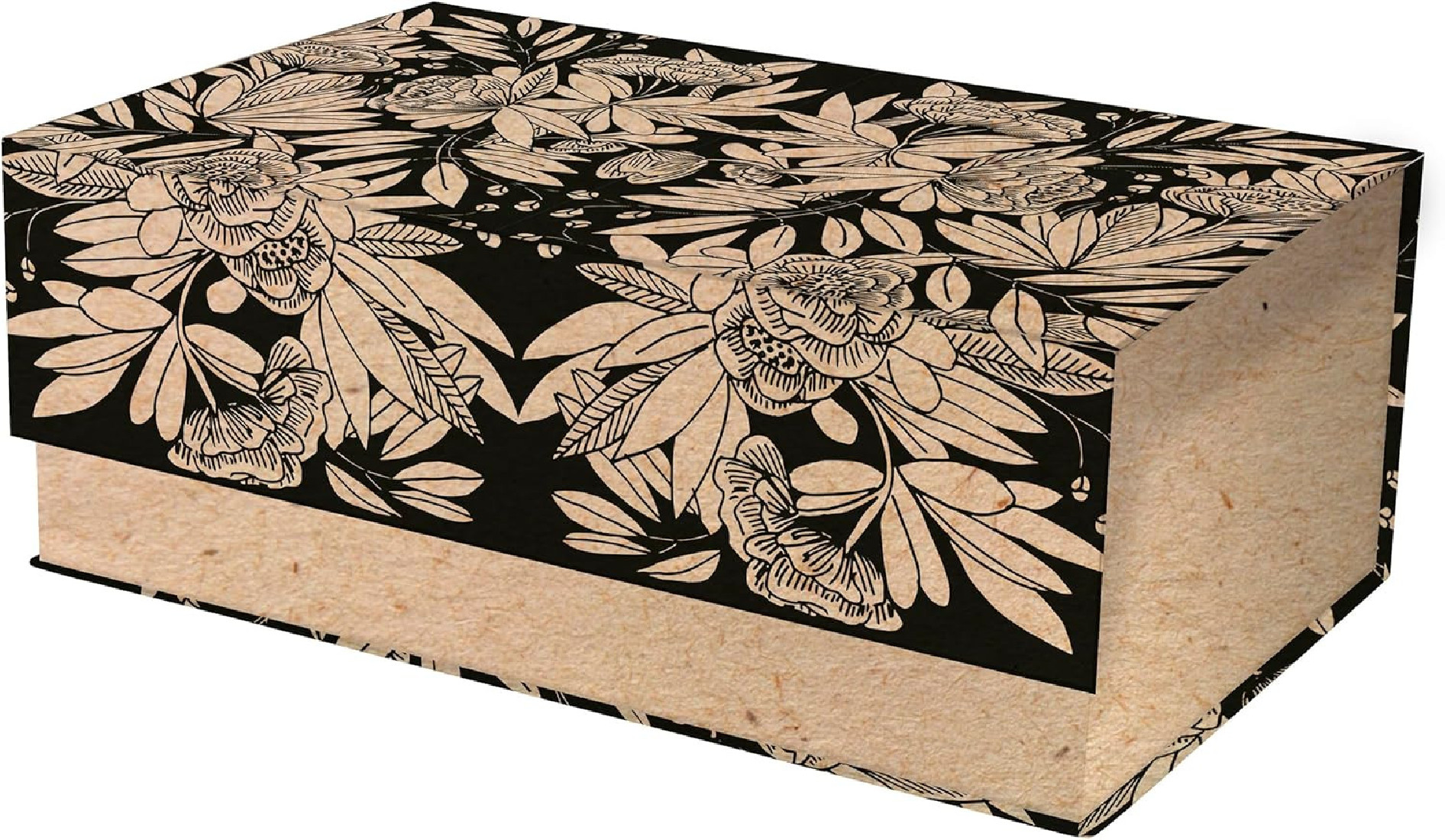 Clairefontaine Rhodia 116055C Rectangular Cardboard Storage Box Natural Kraft Paper 29.8 x 17.8 x 10.8 cm Le Cherry Blanc Collection
