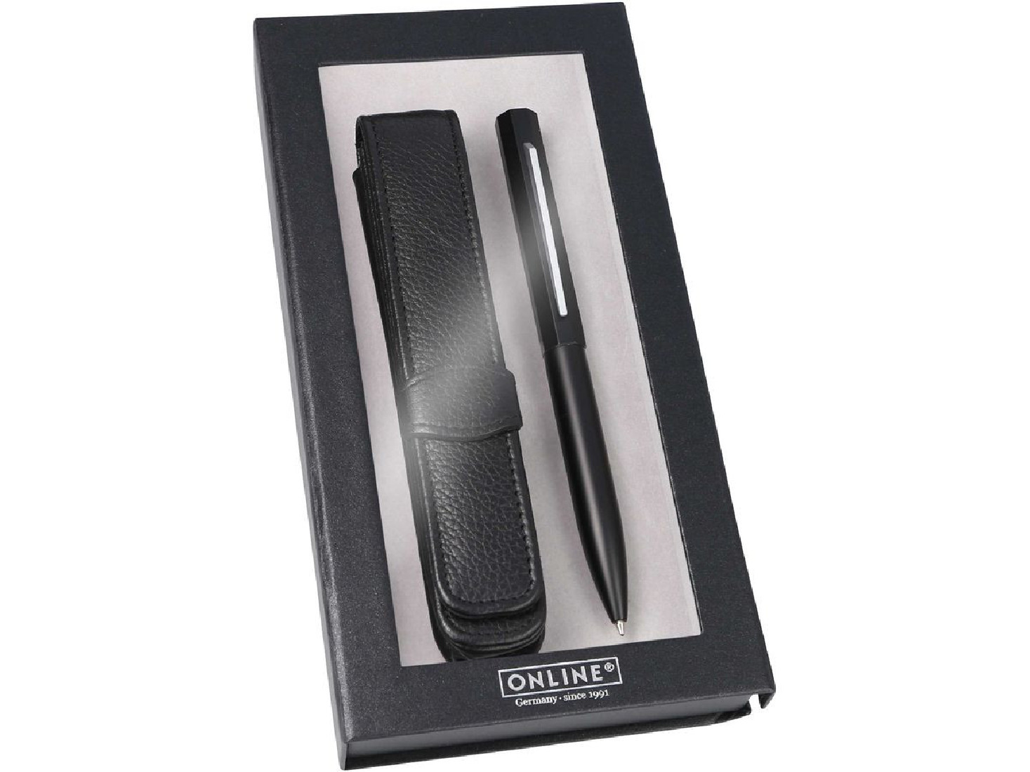 Ballpen Metal Octopen Black with leather case 34689 Online