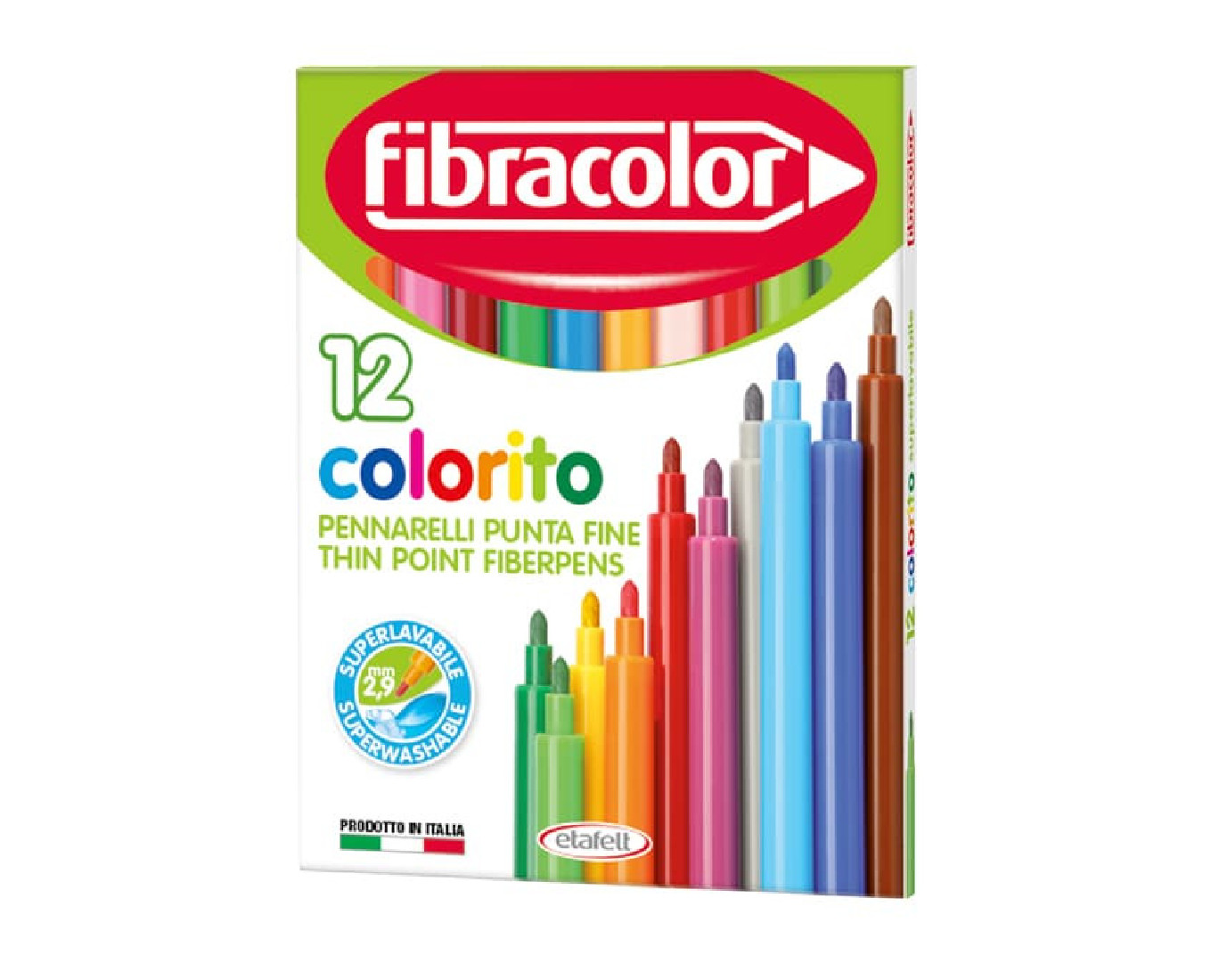 Μαρκαδόροι Λεπτοί 12 Χρωμάτων  539sw Colorito Fibracolor