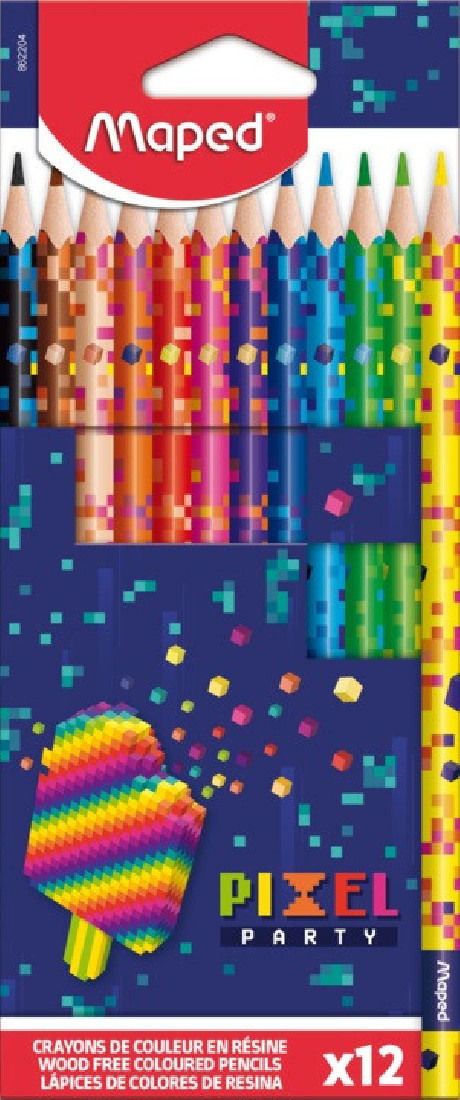 Ξυλομπογιές 12 τεμάχια Pixel Party 862204 Maped