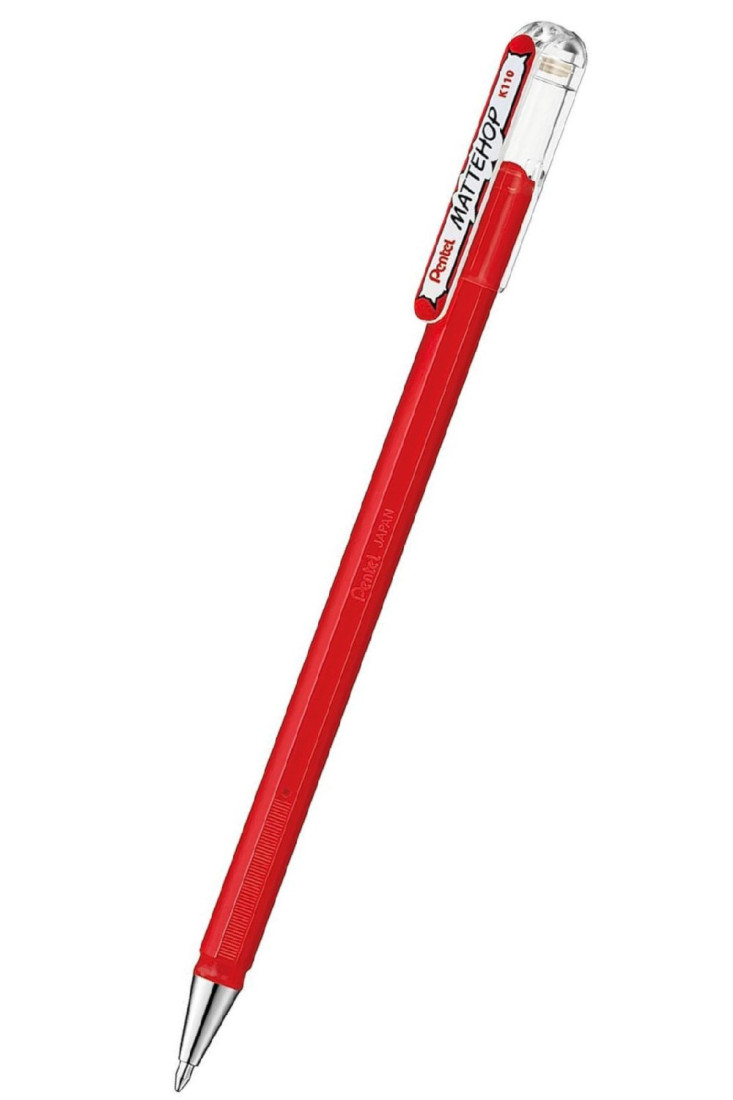 Στυλό Gel Red 1.0mm Mattehop K110 Pentel