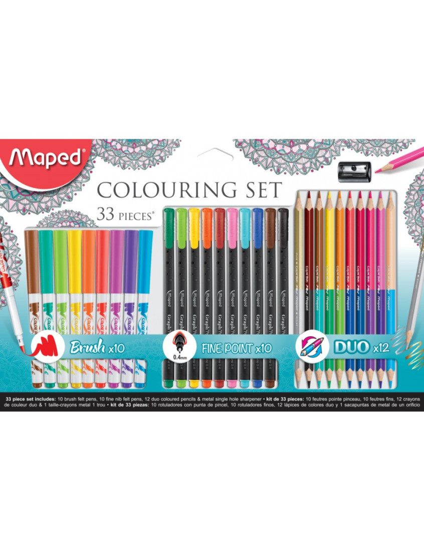Maped colouring set 33 pieces (brush graph peps duo satelite) 897417