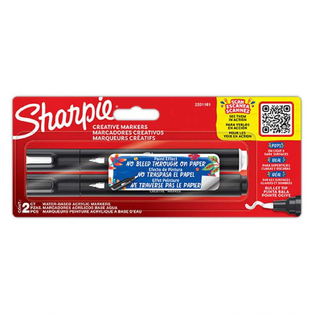 Sharpie Creative Acrylic Marker Bullet tip blister of 2 2201181