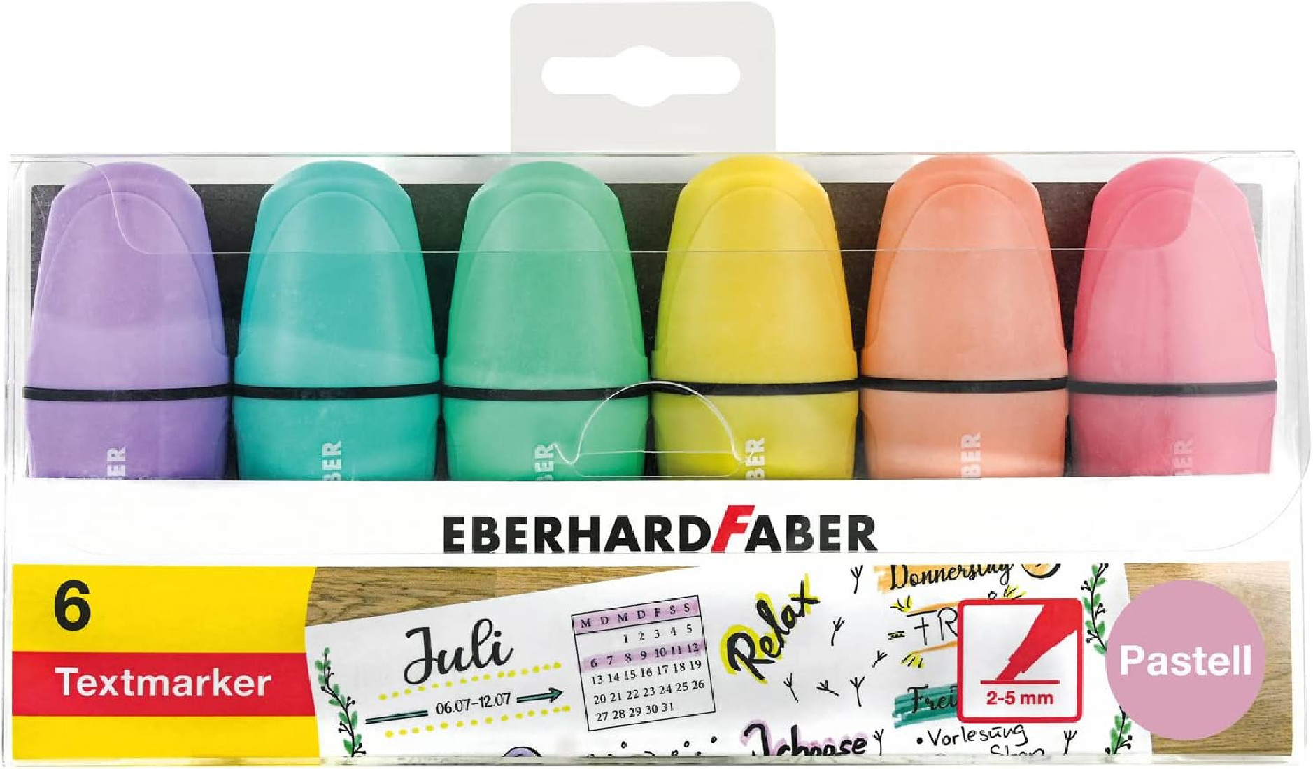 Highlighters 6 τεμαχίων, σε παστέλ χρώματα, 551403, Eberhard Faber