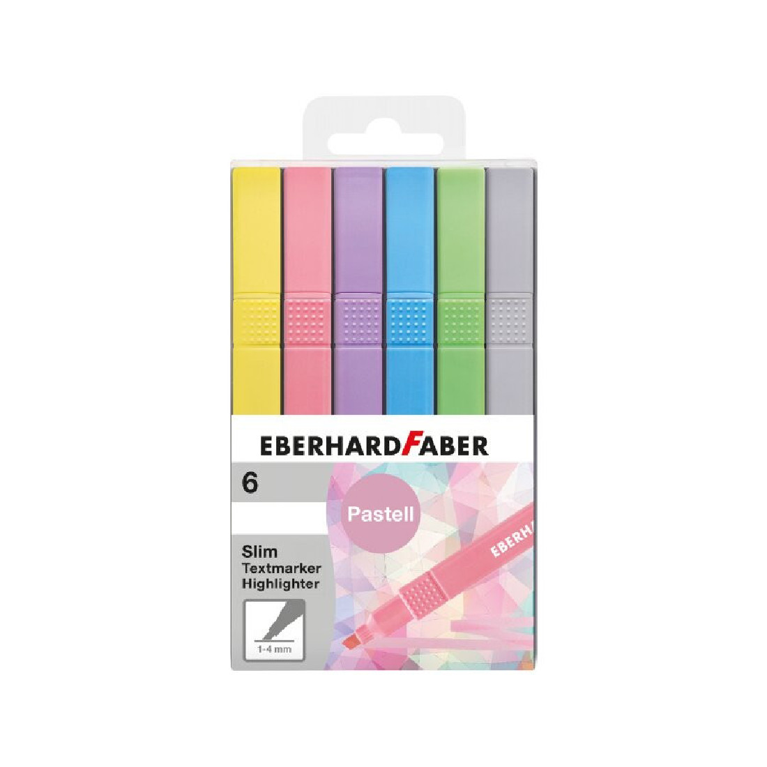 Μαρκαδόροι υπογράμμισης  pastel 6 τεμαχίων, τετράγωνοι, 551506 Eberhard Faber