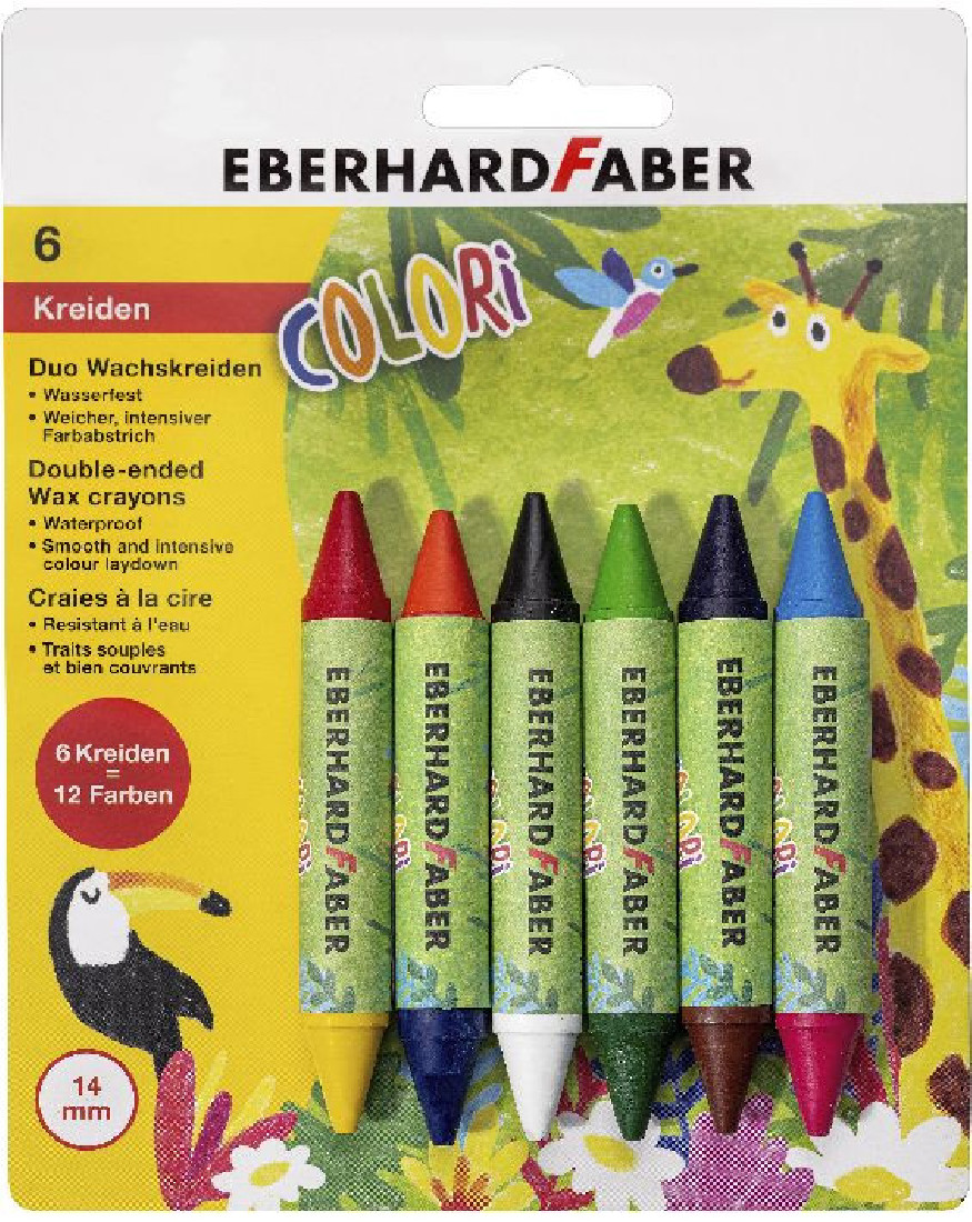 Κηρομπογιές διπλές  (wax crayon) 6 τεμαχίων 524098 Eberhard Faber