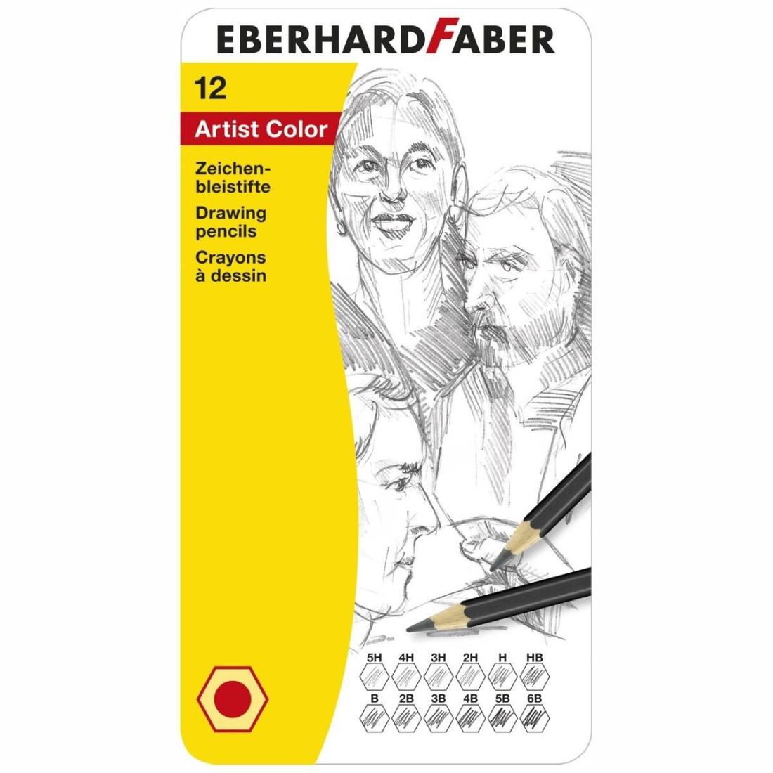 Drawing pencils 12pcs in metallic case 516913 Eberhard Faber