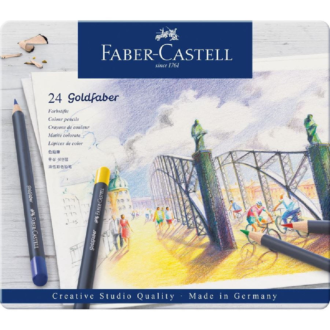 Faber Castell Goldfaber colour pencil, tin of 24 pcs 114724