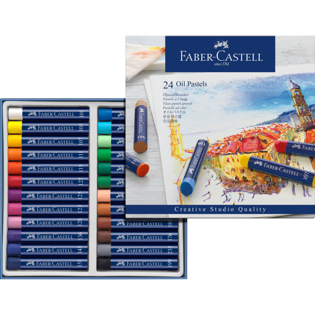 Faber Castell Oil Pastel Crayons Box of 24, 127024
