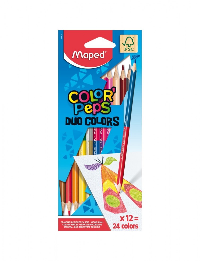 Maped Ξυλομπογιές 12τμχ Color peps Duo 829600
