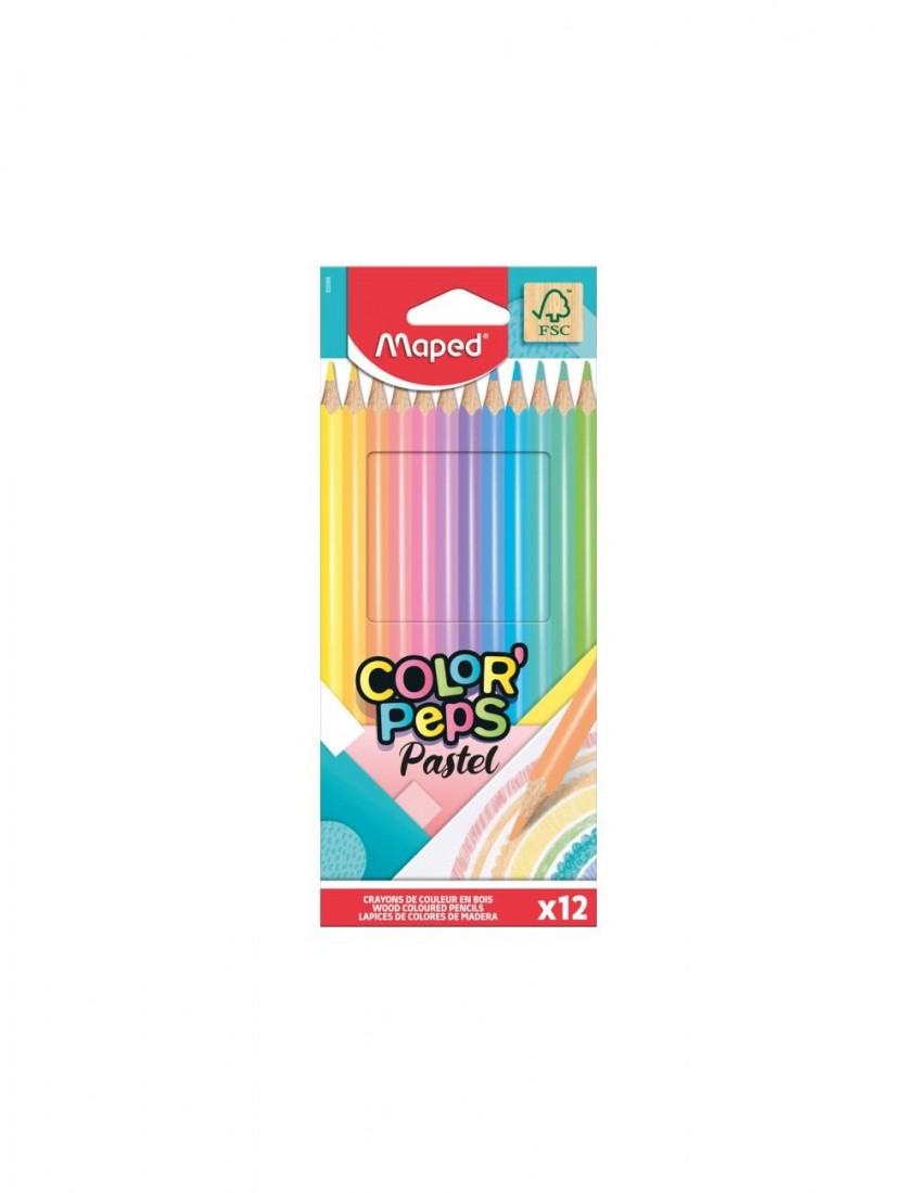 Ξυλομπογιές 12 τεμαχίων Pastel 832069 Maped
