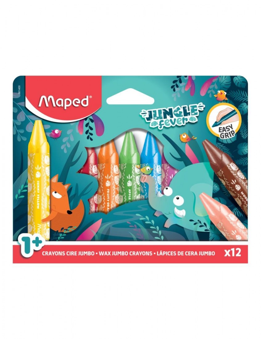 Maped Κηρομπογιές Wax Maxi Jungle Fever 12 τμχ 861400