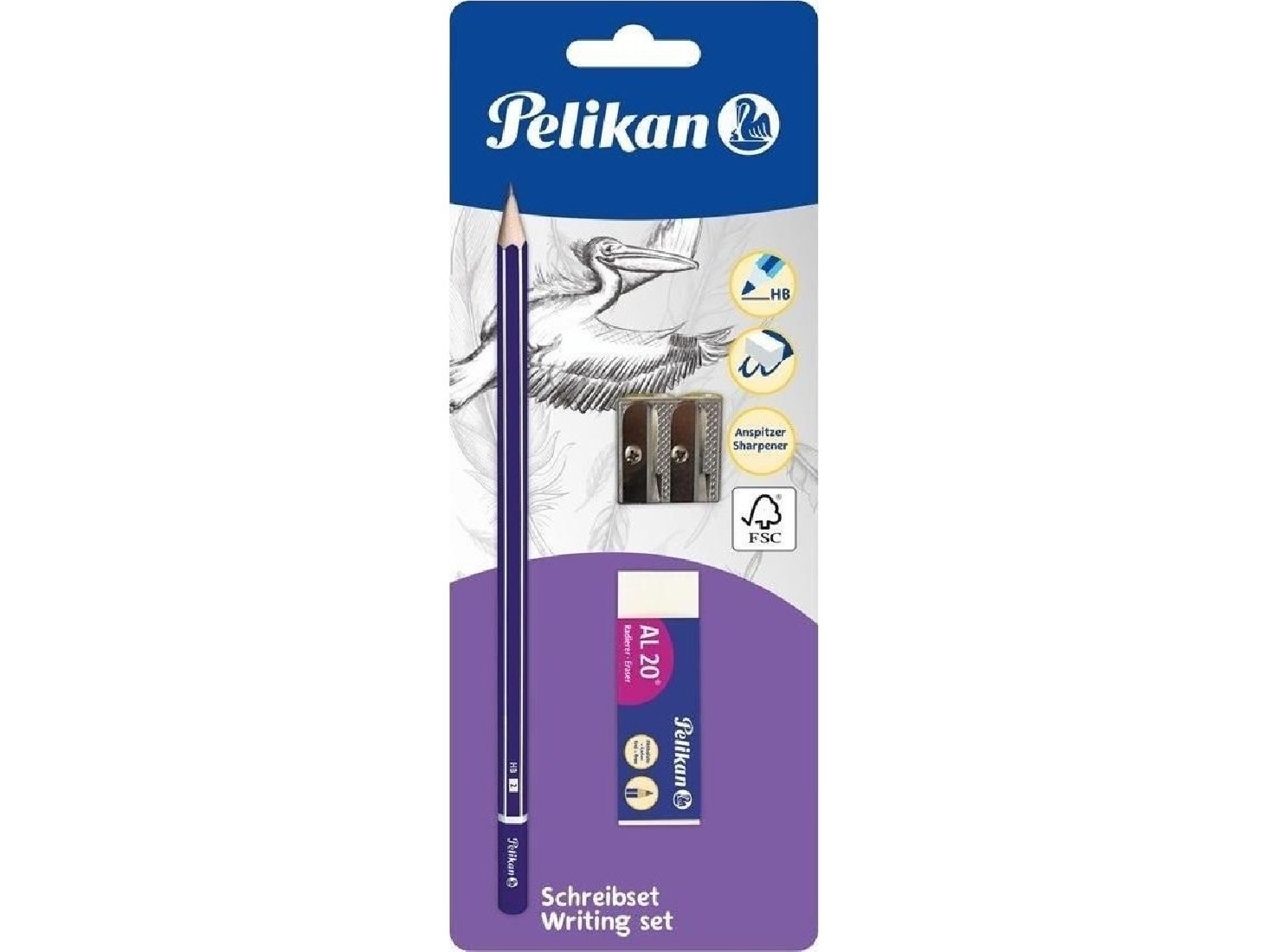Pelikan Σετ μολύβια HB με γόμα και ξύστρα 807425