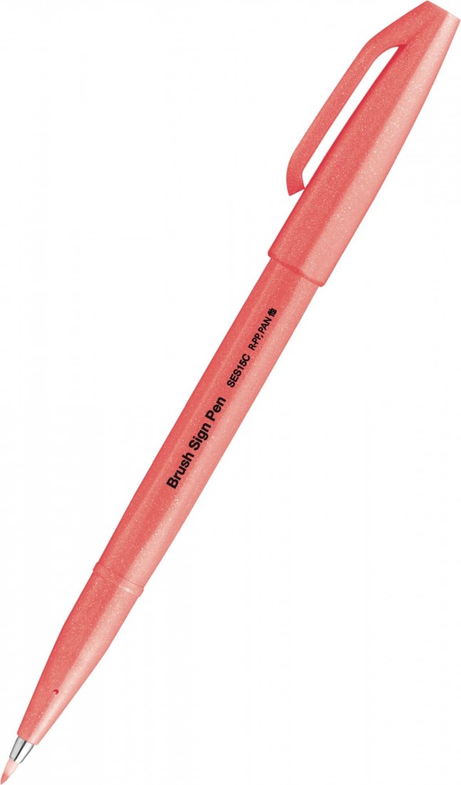 Pentel Fude Touch Brush Sign Pen - Fluo Red