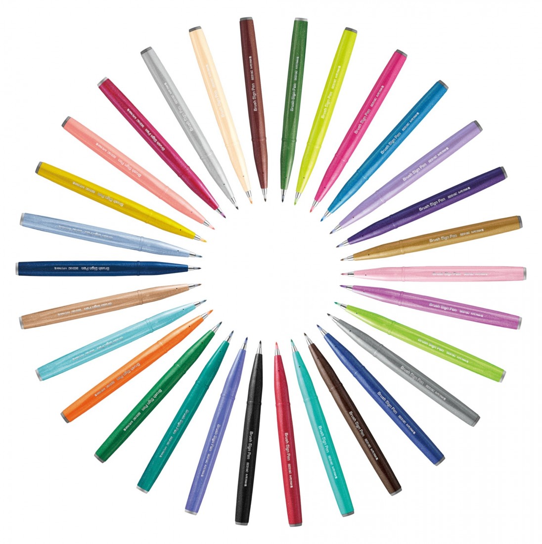 Pentel Fude Touch Brush Sign Pen - Fluo Red