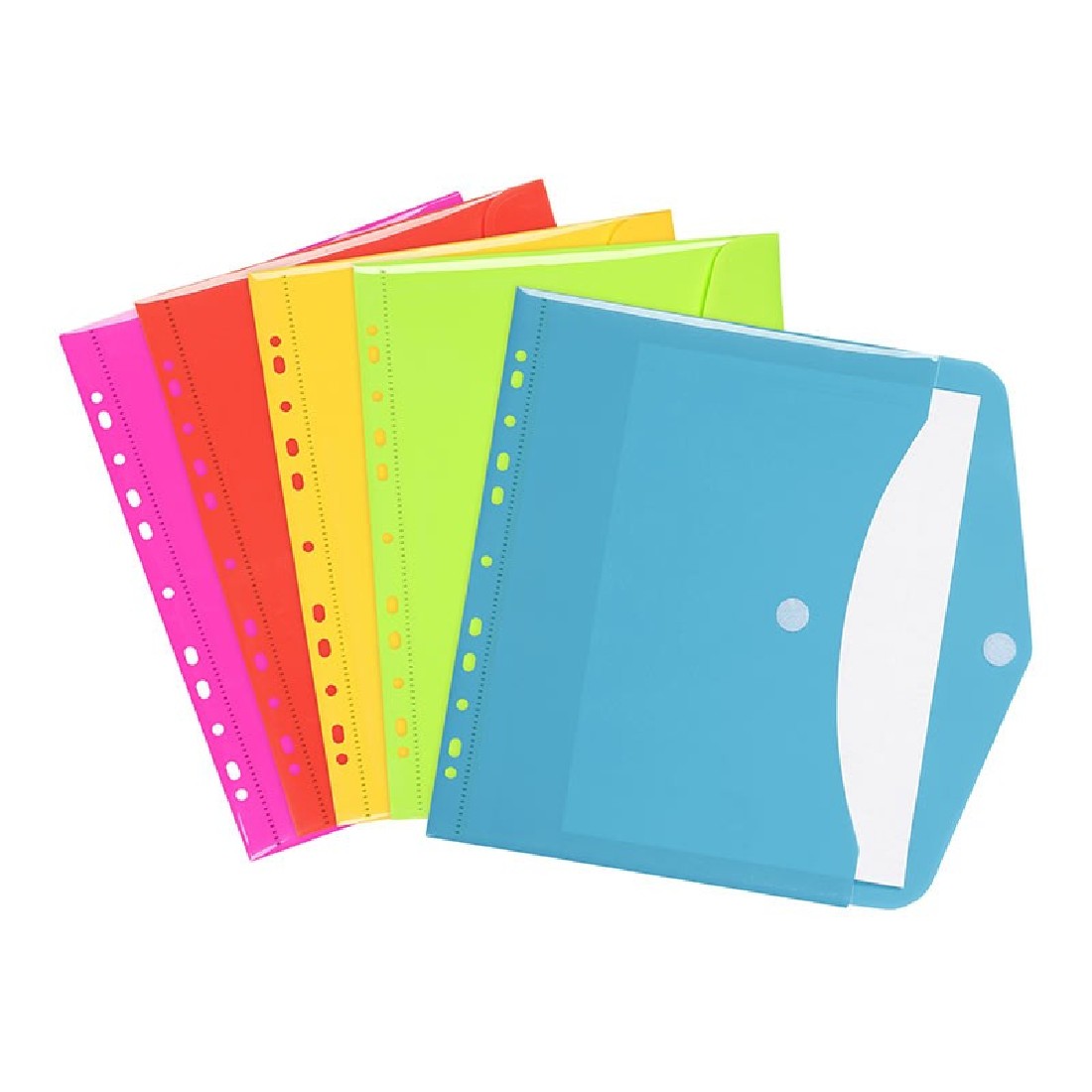 Φάκελοι με τρύπες για Ντοσιέ Α4 Happy Fluo(5τμχ) 152731 VIQUEL