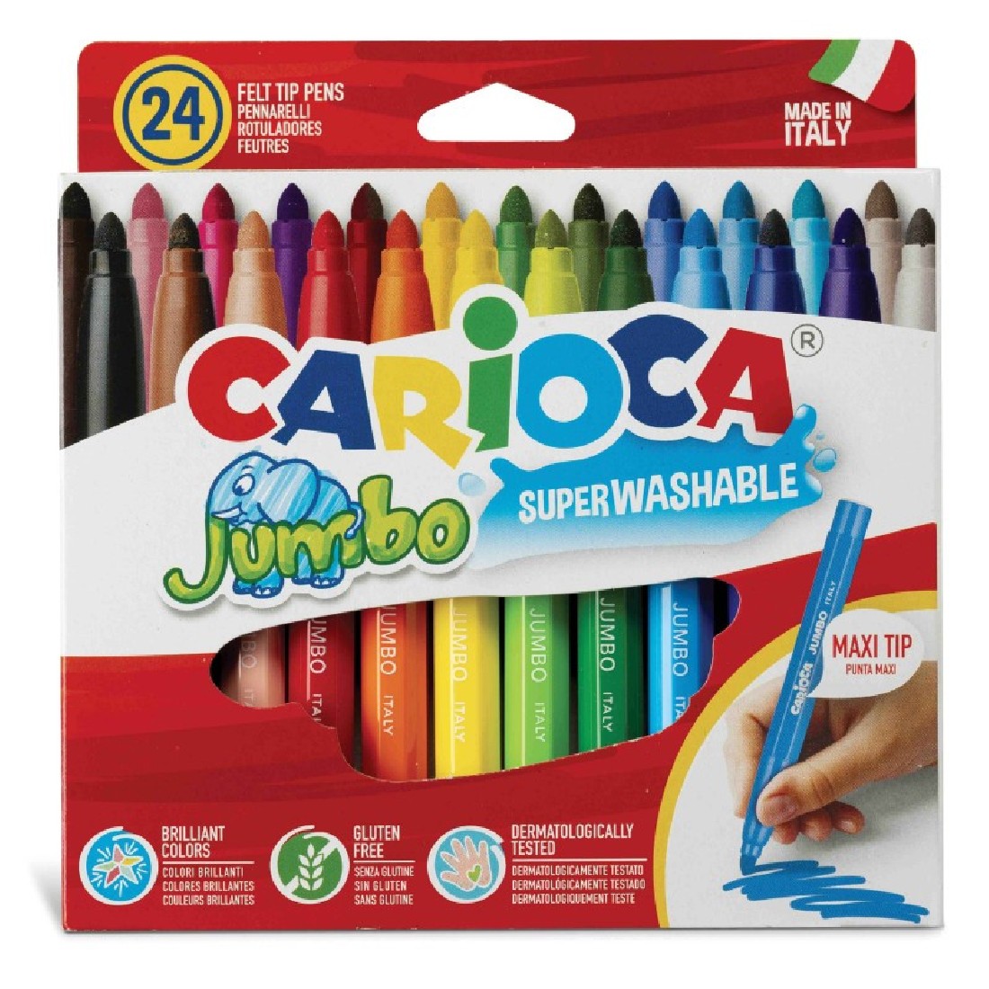 Carioca Μαρκαδόροι Jumbo Superwashable 24 τεμάχια 40570