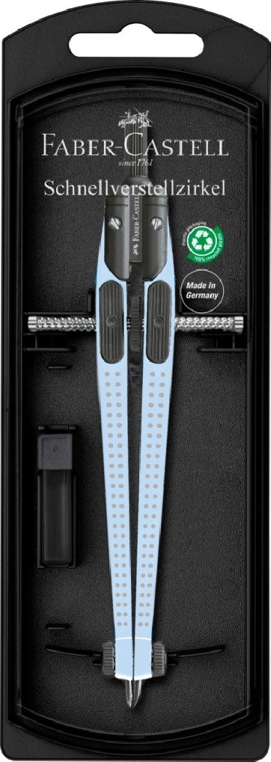  Faber Castell Διαβήτης με μηχανισμό εύκολης ρύθμισης Compass Sky Blue 574474