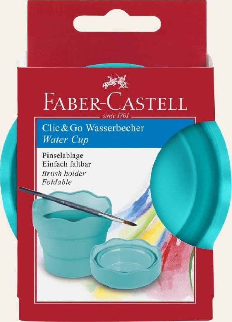 Faber Castell πτυσσόμενο δοχείο πινέλων γαλάζιο 181580