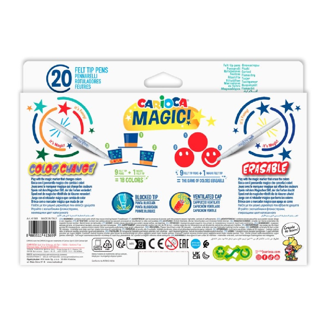Carioca Μαρκαδόροι Stereo Magic 20τμχ 41369
