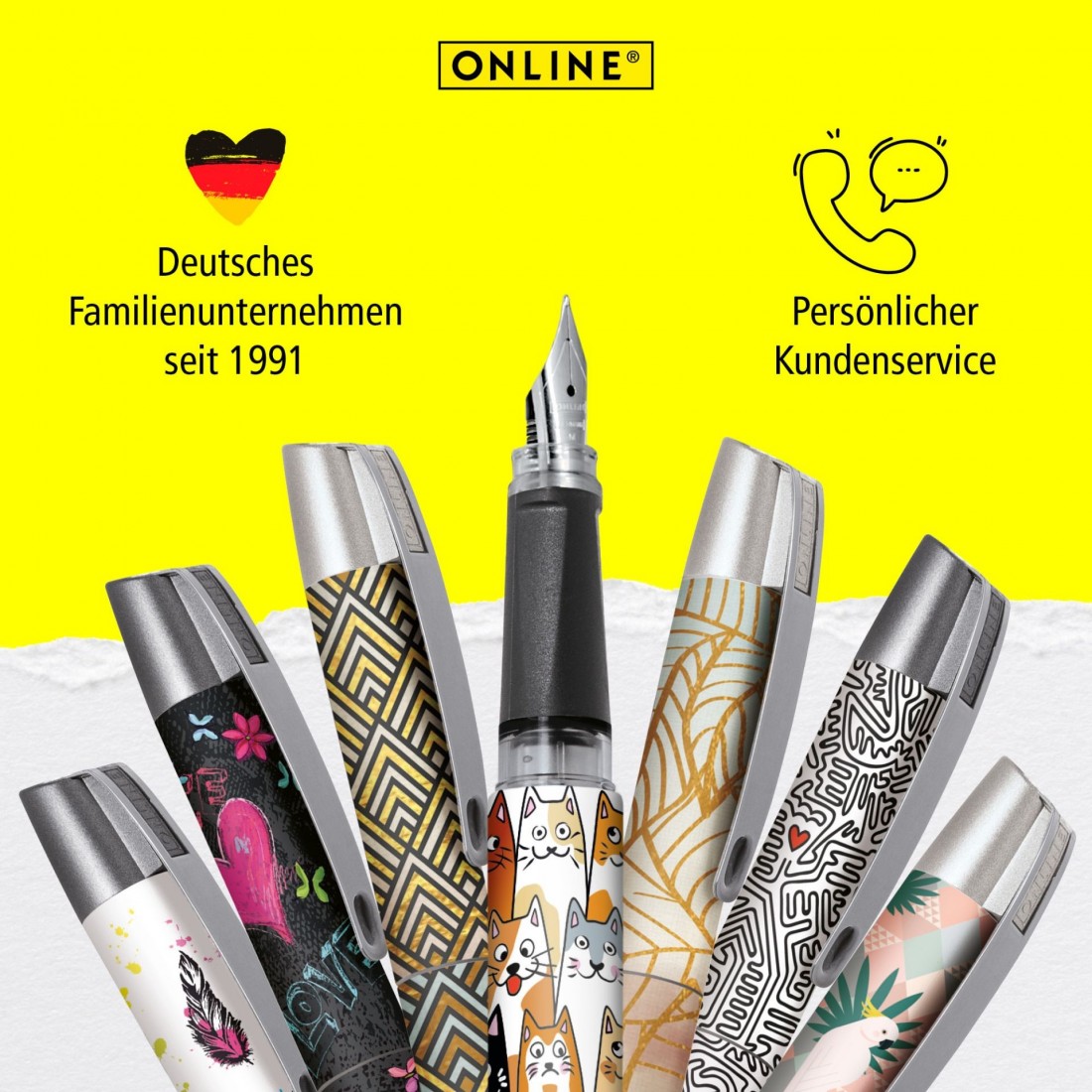 Fluffy Cats fountain pen and rollerball set, 61452, Online