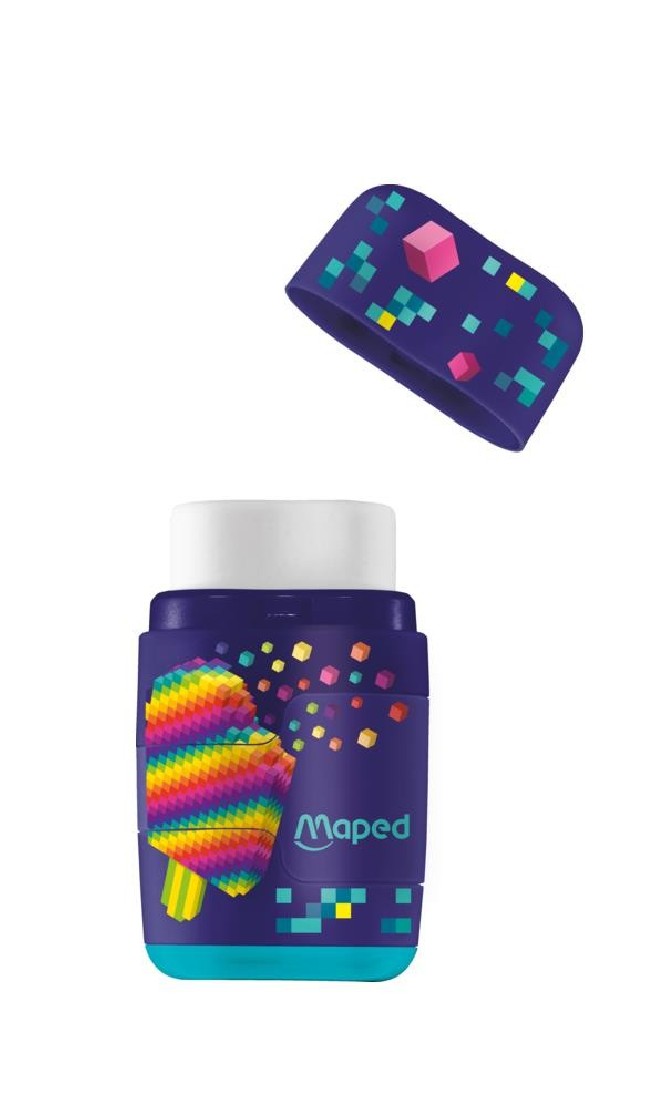 Γόμα Ξύστρα Connect Pixel 2 τρύπες 049223 Maped