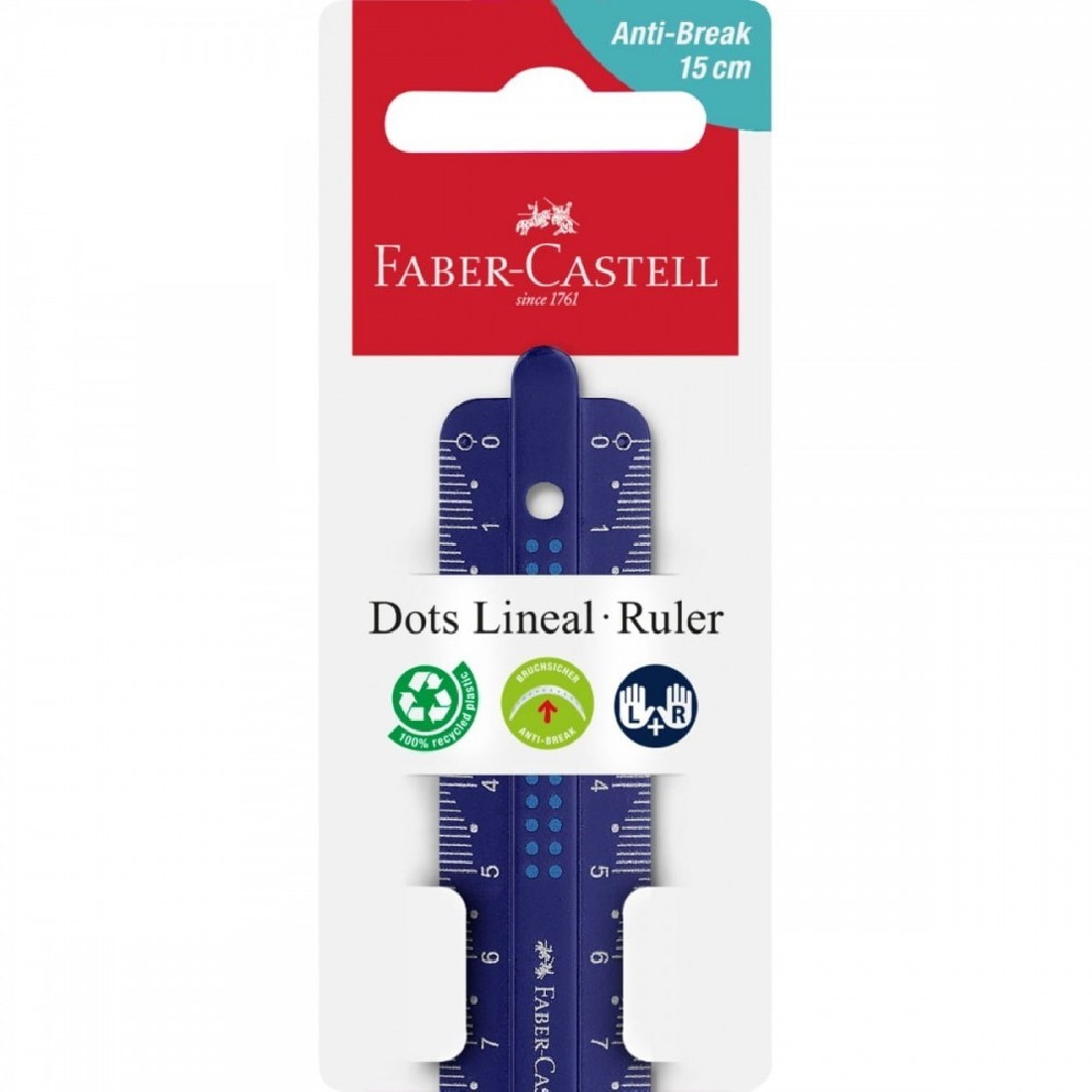 Faber Castell Ruler 15 cm Dots, break-resistant 172115