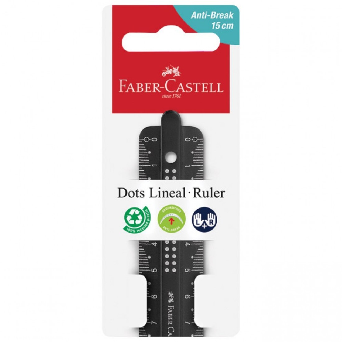 Faber Castell Ruler 15 cm Dots, break-resistant 172115