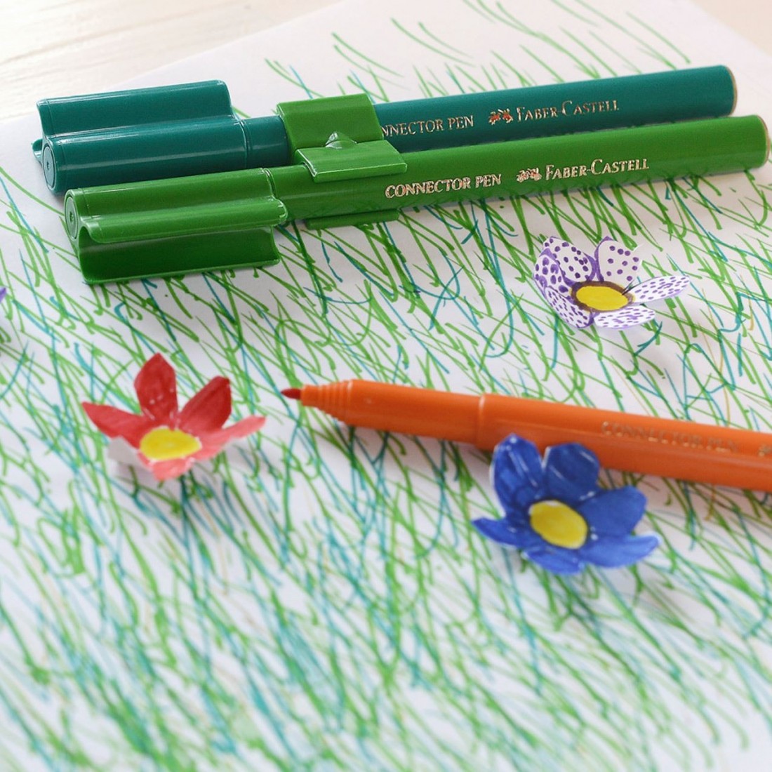 Faber Castell Μαρκαδόροι 80 pcs Connector felt tip pen set Carrying case 155579