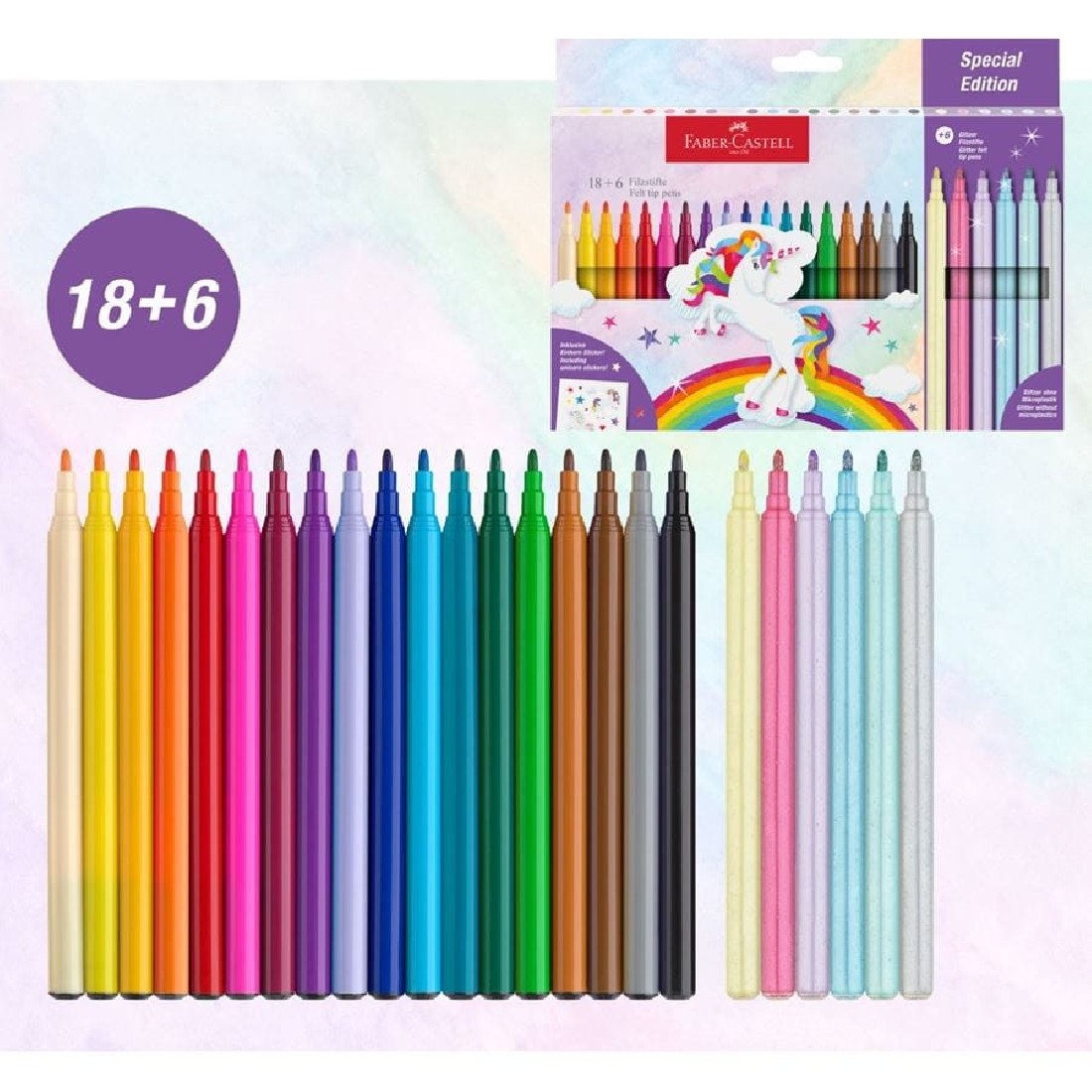 Faber Castell 24 μαρκαδόροι Unicorn, felt tips, 554221
